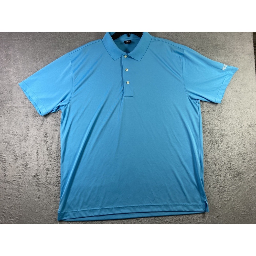 Page & Tuttle Polo Shirt Men XL Blue Golf Performance Short Sleeve Polyester